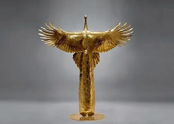 Figura modificada para requisitos particulares fibra de vidrio metal decorativo Wing Angel Sculpture del extracto