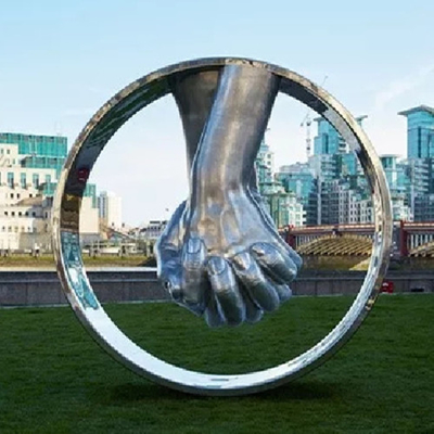 Cualquier decoración de tamaño, estatuas modernas de Metal, esculturas de mano de acero inoxidable