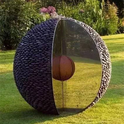 Escultura abstracta de acero inoxidable moderna de la nuez del metal de la decoración del jardín