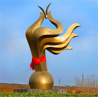 Escultura de cobre amarillo de Art Sculpture Decorative Metal Hand del extracto de bronce grande
