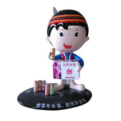Muñeca decorativa interior Toy Figurine de las esculturas de encargo de la fibra de vidrio de la imagen de marca