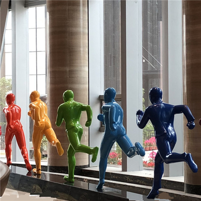 Colorido al aire libre de funcionamiento de las estatuas de la fibra de vidrio del hombre modificado para requisitos particulares para el pasillo