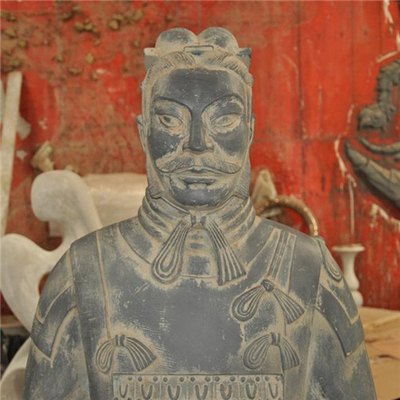 El jardín al aire libre de los guerreros de la terracota esculpe de tamaño natural de la fibra de vidrio pintada
