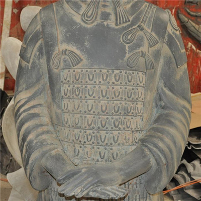 El jardín al aire libre de los guerreros de la terracota esculpe de tamaño natural de la fibra de vidrio pintada