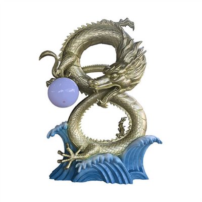 Estatuas de encargo Lucky Chinese Dragon Sculptures de la fibra de vidrio de la decoración interior