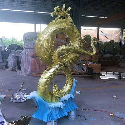 Estatuas de encargo Lucky Chinese Dragon Sculptures de la fibra de vidrio de la decoración interior