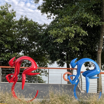 El jardín al aire libre de la pintura de la bicicleta del paseo esculpe a Art Metal Colorful