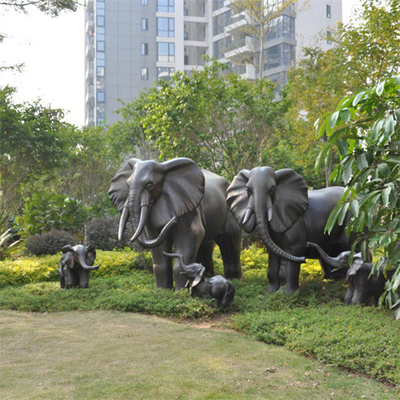 Estatuas de bronce al aire libre del jardín del elefante grande que echan para el parque del parque zoológico