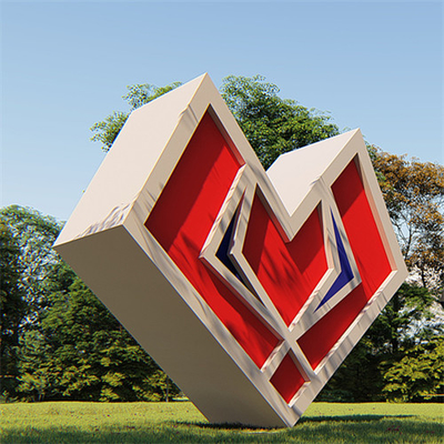 Estatua modificada para requisitos particulares al aire libre de acero inoxidable decorativa del jardín del amor de las estatuas del jardín