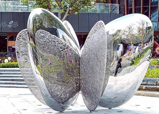 El espejo electrochapó esculturas al aire libre del jardín resume de acero inoxidable modificada para requisitos particulares