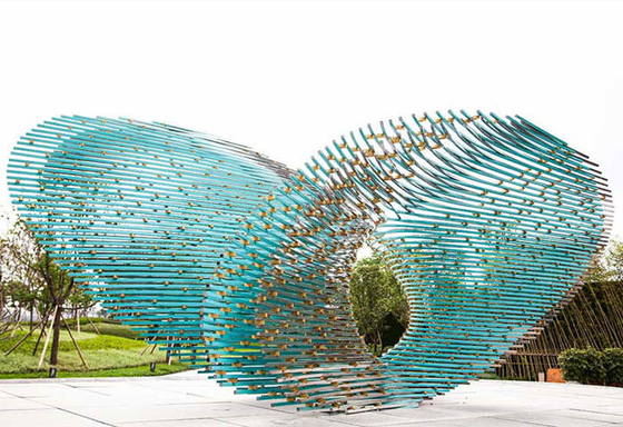 Moderno de Ring Stainless Steel Sculptures Abstract del metal modificado para requisitos particulares para el jardín