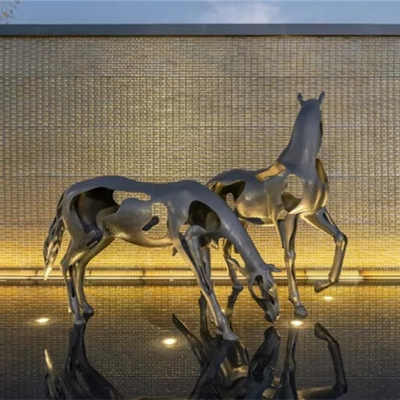 Esculturas animales del caballo de acero al aire libre de Art Statue Polish Garden Stainless