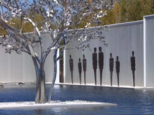 Tamaño modificado para requisitos particulares metal al aire libre de acero inoxidable de la escultura del árbol del paisaje 316L