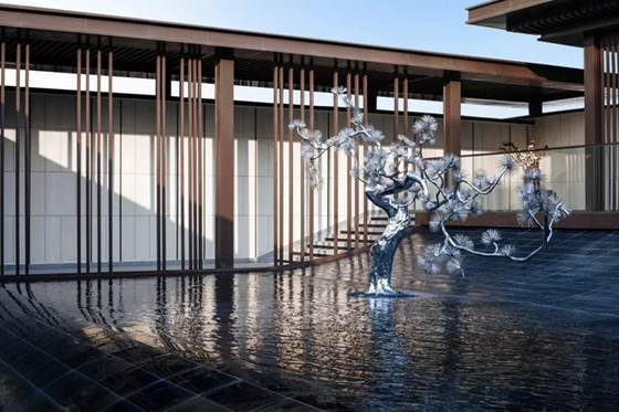 Tamaño modificado para requisitos particulares metal al aire libre de acero inoxidable de la escultura del árbol del paisaje 316L