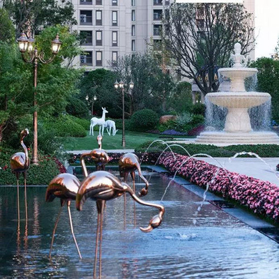 Diseño modificado para requisitos particulares de bronce de acero inoxidable del paisaje del flamenco de la escultura