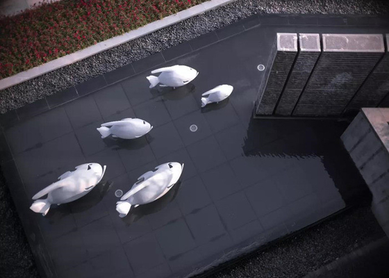 Jardín los 60cm casero de acero inoxidable de la escultura de los pescados del metal de las esculturas de la decoración