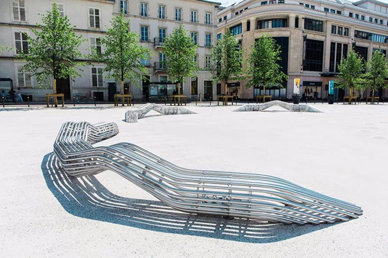 La silla pública de Art Polished Outdoor Stainless Steel de los muebles de la escultura modificó para requisitos particulares