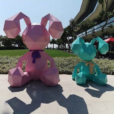 El animal del jardín de la estatua del conejo esculpe la geometría de la historieta de FPR para la tienda