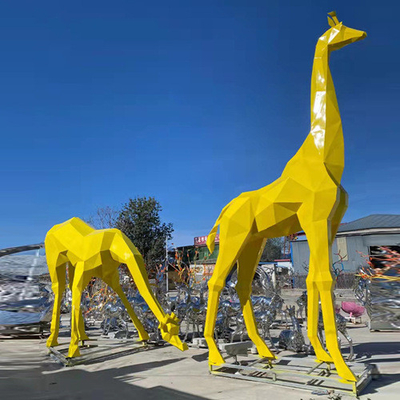 El animal del jardín de la geometría esculpe la estatua al aire libre del jardín de la jirafa modificada para requisitos particulares