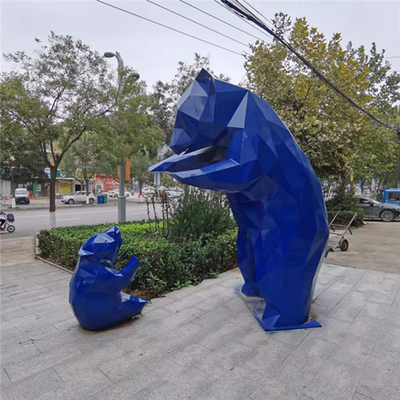 El animal al aire libre del jardín del oso esculpe moderno de la fibra de vidrio 316L pintado