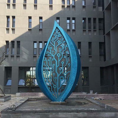 El jardín urbano de la hoja del metal del paisaje esculpe los ornamentos grandes de acero inoxidables