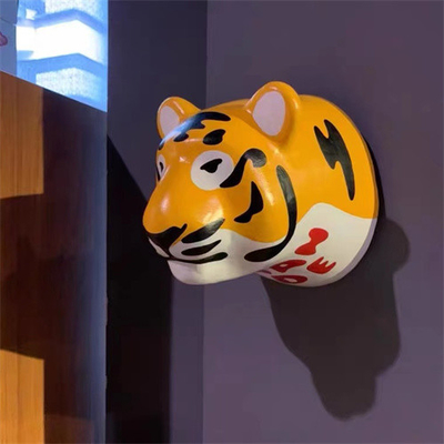 Ejecución de la fibra de vidrio de Tiger Head Wall Decor Sculptures de la historieta