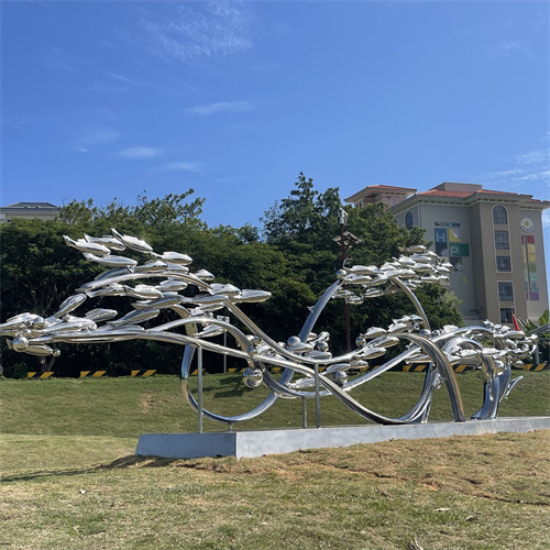 Decoración moderna del jardín de Art Fish Sculptures Polished For del metal del espejo