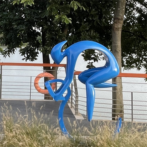 El jardín al aire libre de la pintura de la bicicleta del paseo esculpe a Art Metal Colorful