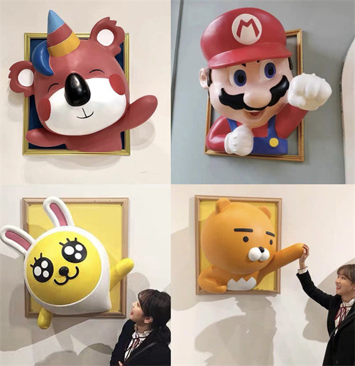 La decoración de la pared del marco de la historieta esculpe 3D modificó para requisitos particulares para la exhibición de la tienda