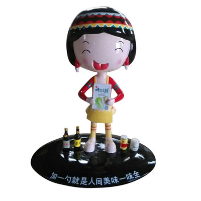Muñeca decorativa interior Toy Figurine de las esculturas de encargo de la fibra de vidrio de la imagen de marca