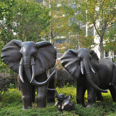 Estatuas de bronce al aire libre del jardín del elefante grande que echan para el parque del parque zoológico