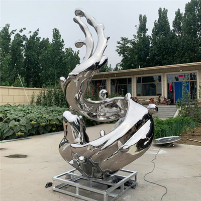 Escultura de acero inoxidable al aire libre 316L decorativo del extracto del metal de la onda del mar